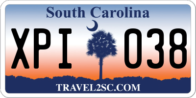 SC license plate XPI038