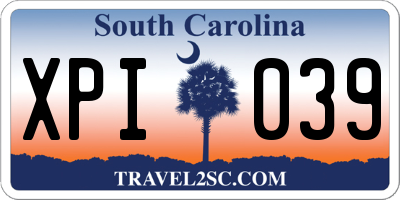 SC license plate XPI039