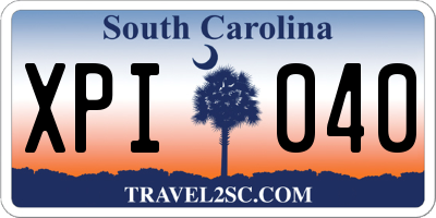 SC license plate XPI040