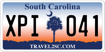 SC license plate XPI041