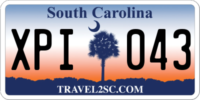 SC license plate XPI043