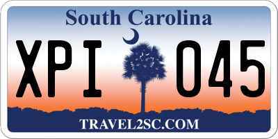 SC license plate XPI045