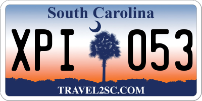SC license plate XPI053