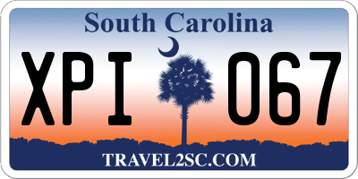 SC license plate XPI067