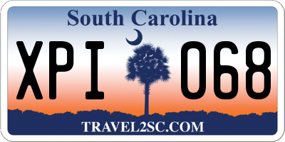 SC license plate XPI068