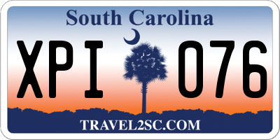 SC license plate XPI076