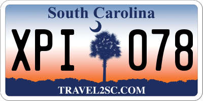 SC license plate XPI078