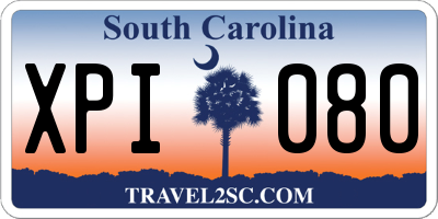 SC license plate XPI080
