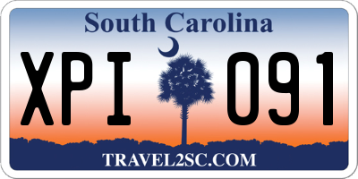 SC license plate XPI091