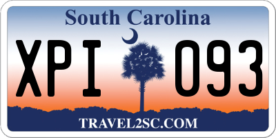 SC license plate XPI093