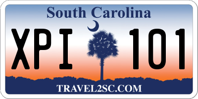 SC license plate XPI101