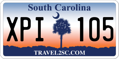 SC license plate XPI105