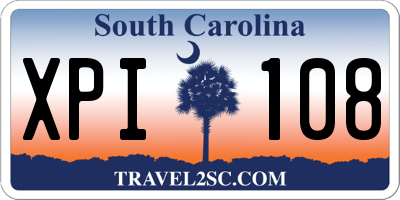 SC license plate XPI108