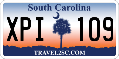 SC license plate XPI109