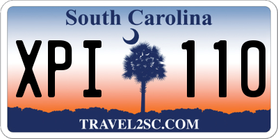 SC license plate XPI110