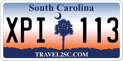 SC license plate XPI113