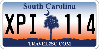 SC license plate XPI114