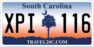 SC license plate XPI116