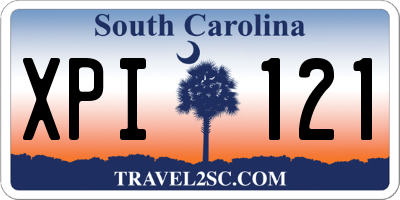 SC license plate XPI121