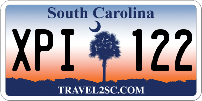 SC license plate XPI122