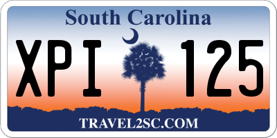 SC license plate XPI125