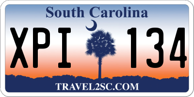 SC license plate XPI134