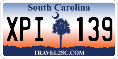 SC license plate XPI139