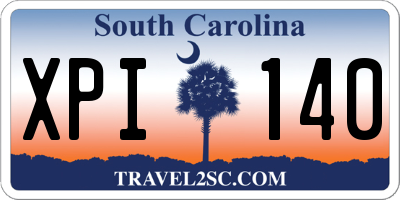 SC license plate XPI140