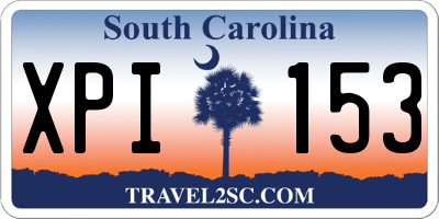 SC license plate XPI153