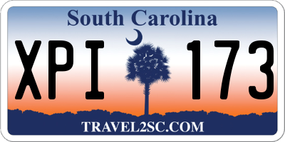 SC license plate XPI173