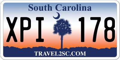 SC license plate XPI178
