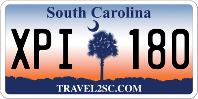 SC license plate XPI180