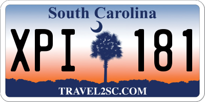 SC license plate XPI181