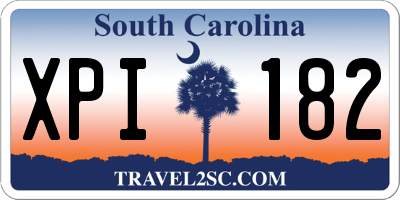 SC license plate XPI182