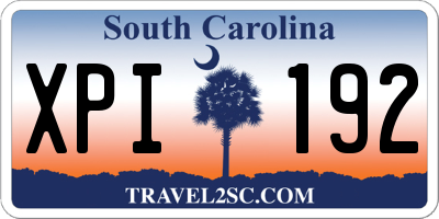 SC license plate XPI192