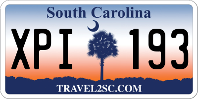 SC license plate XPI193