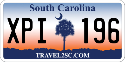 SC license plate XPI196