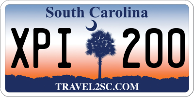 SC license plate XPI200