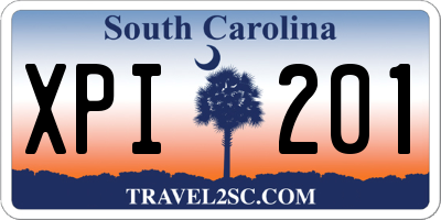 SC license plate XPI201
