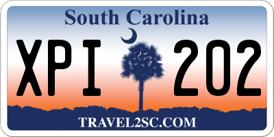 SC license plate XPI202