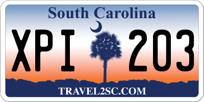 SC license plate XPI203