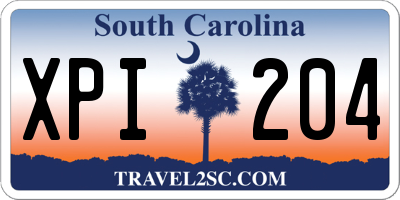 SC license plate XPI204