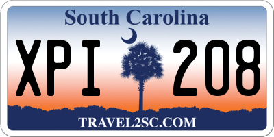 SC license plate XPI208
