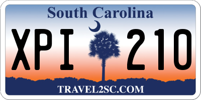 SC license plate XPI210
