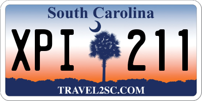 SC license plate XPI211