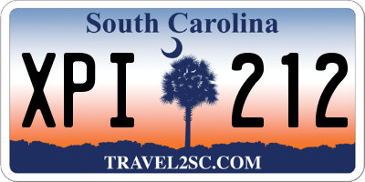 SC license plate XPI212