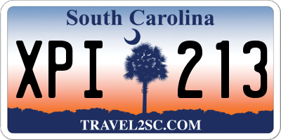 SC license plate XPI213