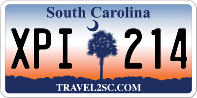 SC license plate XPI214
