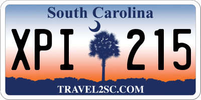 SC license plate XPI215