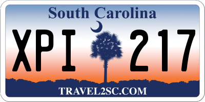SC license plate XPI217